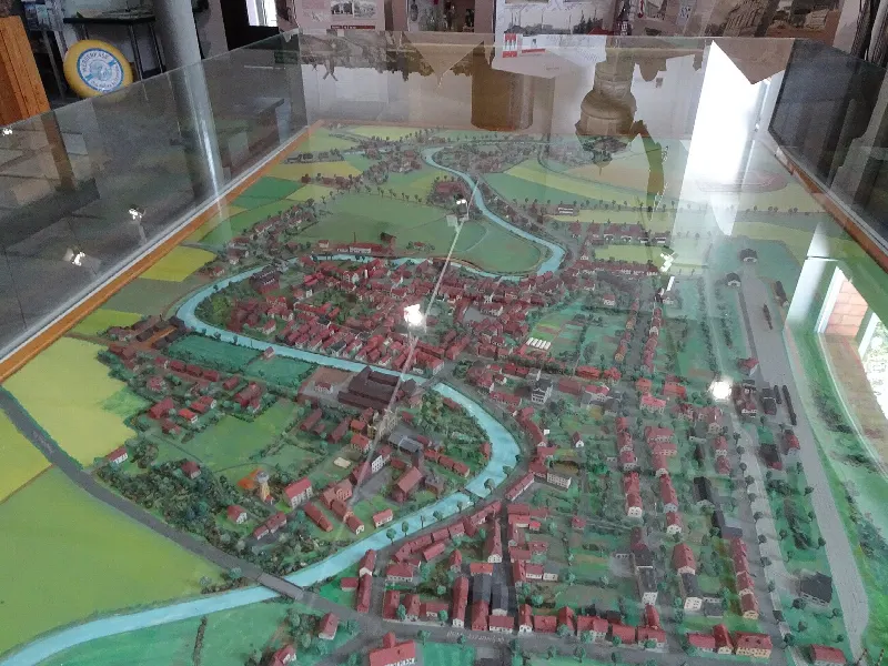 Makieta przedwojennego Nowego Dworu Gdańskiego na wystawie w Muzeum Żuławskim